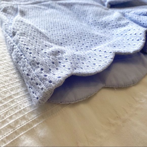 CLUB MONACO BABY BLUE AMBER EYELET EMBROIDERED DOTS SCALOPPED SHORTS - 00 - Picture 7 of 9